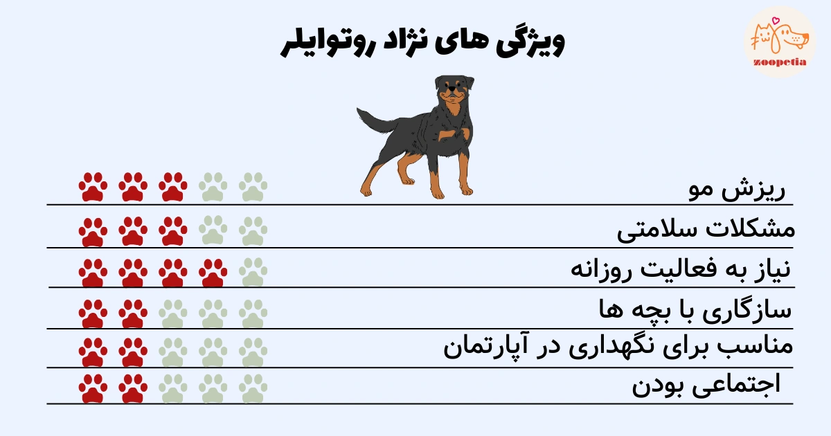 ویژگی های سگ روتوایلر